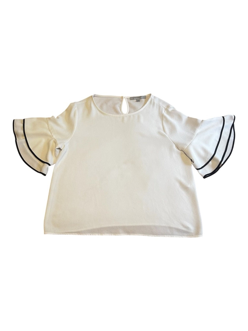 Marc New York Cream White Flutter Bell Sleeve Blouse Top - Size L